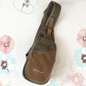 Vintage Diesel Spare Part Gorpcore Crossbody / Sling Olive Green Canvas Bag